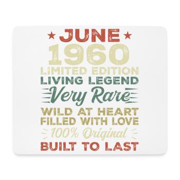 June 1960 Birthday June 1960 Gift June 1960 - Mouse Pad (horizontal) - white - Front