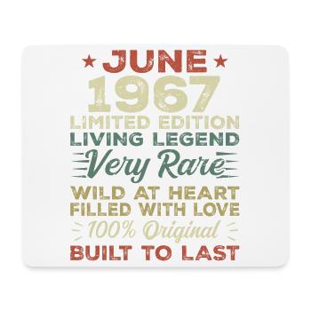 June 1967 Birthday June 1967 Gift June 1967 - Mouse Pad (horizontal) - white - Front