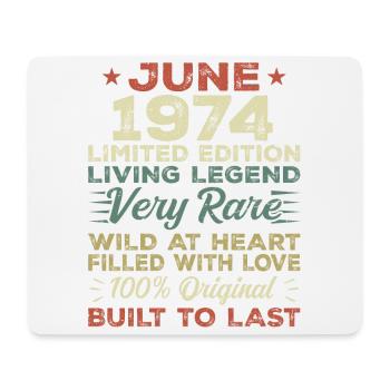 June 1974 Birthday June 1974 Gift June 1974 - Mouse Pad (horizontal) - white - Front