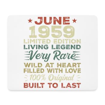 June 1959 Birthday June 1959 Gift June 1959 - Mouse Pad (horizontal) - white - Front