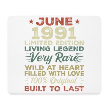 June 1991 Birthday June 1991 Gift June 1991 - Mouse Pad (horizontal) - white - Front