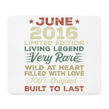 June 2016 Birthday June 2016 Gift June 2016 - Mouse Pad (horizontal) - white - Front