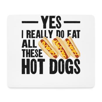 Hot Dog Adulte Oui, je mange vraiment - Tapis de souris (format paysage) - blanc - Devant