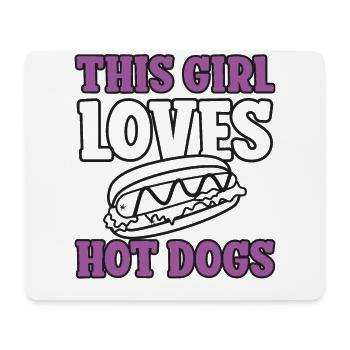 Hot Dog Adult Girl This Girl Loves - Mouse Pad (horizontal) - white - Front