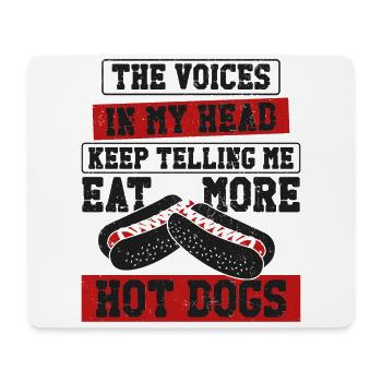 Hot Dog Adulte Les Voix Dans Mon - Tapis de souris (format paysage) - blanc - Devant