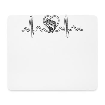 Bass Fish Heartbeat - Mouse Pad (horizontal) - white - Front