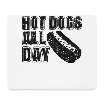 Hot Dog Hot-dogs pour adultes toute la journée - Tapis de souris (format paysage) - blanc - Devant