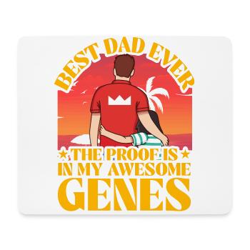 Bester Papa aller Zeiten, der Beweis liegt in meinen großartigen Genen - Mousepad (Querformat) - Weiß - Vorne