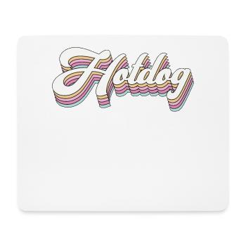 Hot Dog Adult Retro 80s 90s Hot - Mousepad (Querformat) - Weiß - Vorne