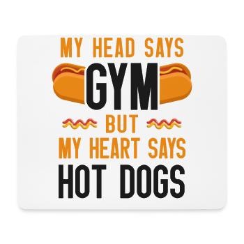 Hot Dog Adult My Head Says Gym But - Mousepad (Querformat) - Weiß - Vorne
