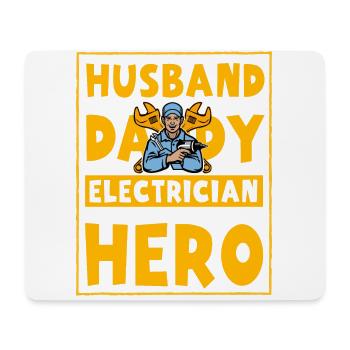 Ehemann Papa Elektriker Held - Mousepad (Querformat) - Weiß - Vorne