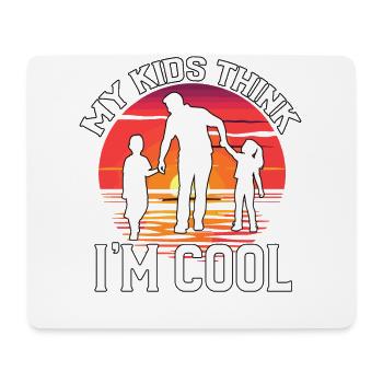 Mes enfants pensent que je suis cool - Tapis de souris (format paysage) - blanc - Devant