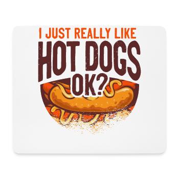 Hot Dog Adult I Just Really Like - Mousepad (Querformat) - Weiß - Vorne