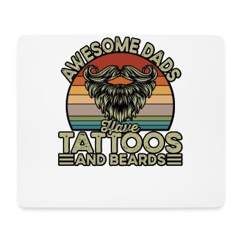 Awesome Dads have Tattoos and Beards - Mouse Pad (horizontal) - white - Front