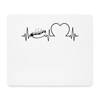 Hot-dog Adult Heartbeat - Tapis de souris (format paysage) - blanc - Devant