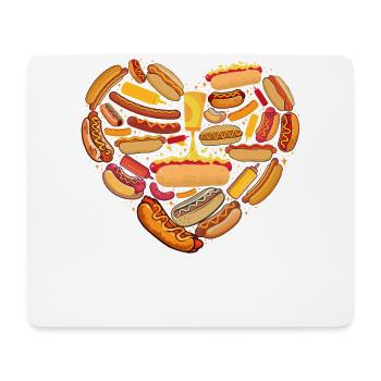 Hot-Dog Adulte Coeur - Tapis de souris (format paysage) - blanc - Devant
