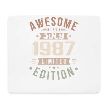 Anniversaire de juillet 1987 Cadeau d’anniversaire de juillet 1987 - Tapis de souris (format paysage) - blanc - Devant