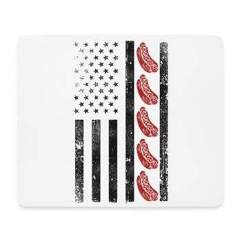 Hot Dog Adult American Flag - Mouse Pad (horizontal) - white - Front