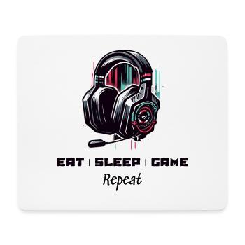 Eat Sleep Game Repeat Gamer Sayings Shirt - Mouse Pad (horizontal) - white - Front