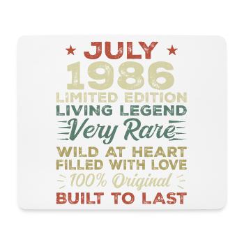 Gift July 1986 Anniversary July 1986 Birthday - Mouse Pad (horizontal) - white - Front