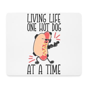 Hot Dog Adult Living Life One Hot - Mouse Pad (horizontal) - white - Front