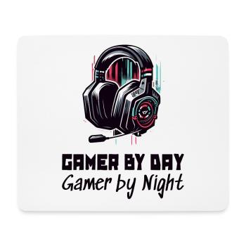 Gamer by day and by night Gaming Sleep Shirt - Mouse Pad (horizontal) - white - Front