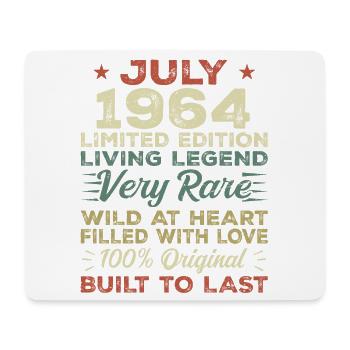 Geschenk Juli 1964 Jubiläum Juli 1964 Geburtstag - Mousepad (Querformat) - Weiß - Vorne