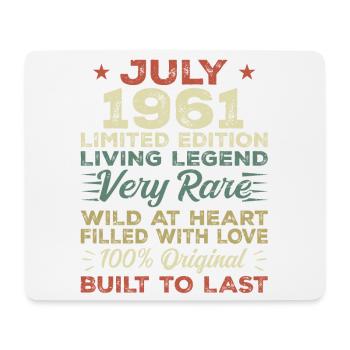 Gift July 1961 Anniversary July 1961 Birthday - Mouse Pad (horizontal) - white - Front