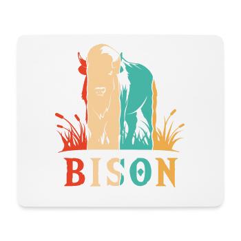 Bison d’Amérique Buffle rétro Bovinae Lover Bison - Tapis de souris (format paysage) - blanc - Devant