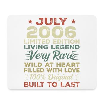 Geschenk Juli 2006 Jubiläum Juli 2006 Geburtstag - Mousepad (Querformat) - Weiß - Vorne