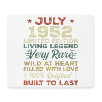 Geschenk Juli 1952 Jubiläum Juli 1952 Geburtstag - Mousepad (Querformat) - Weiß - Vorne