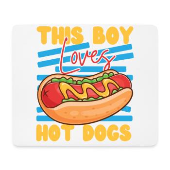 Hot Dog Adult Boy This Boy Loves - Mousepad (Querformat) - Weiß - Vorne
