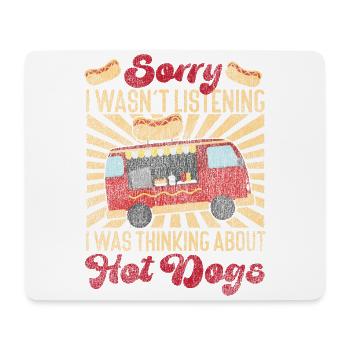 Hot Dog Adult Girl Vintage Sorry I - Mousepad (Querformat) - Weiß - Vorne