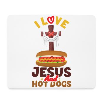 Hot-dog Adulte Jésus Foi - Tapis de souris (format paysage) - blanc - Devant