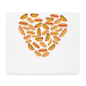 Hot-Dog Adulte Coeur - Tapis de souris (format paysage) - blanc - Devant