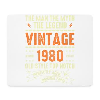 1980 Jubiläumsgeschenk Jahrgang 1980 Vintage 1980 - Mousepad (Querformat) - Weiß - Vorne