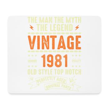 1981 Jubiläumsgeschenk Jahrgang 1981 Vintage 1981 - Mousepad (Querformat) - Weiß - Vorne