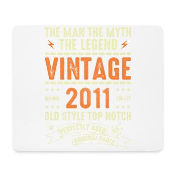 2011 Jubiläumsgeschenk Jahrgang 2011 Vintage 2011 - Mousepad (Querformat) - Weiß - Vorne