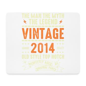 2014 Jubiläumsgeschenk Jahrgang 2014 Vintage 2014 - Mousepad (Querformat) - Weiß - Vorne