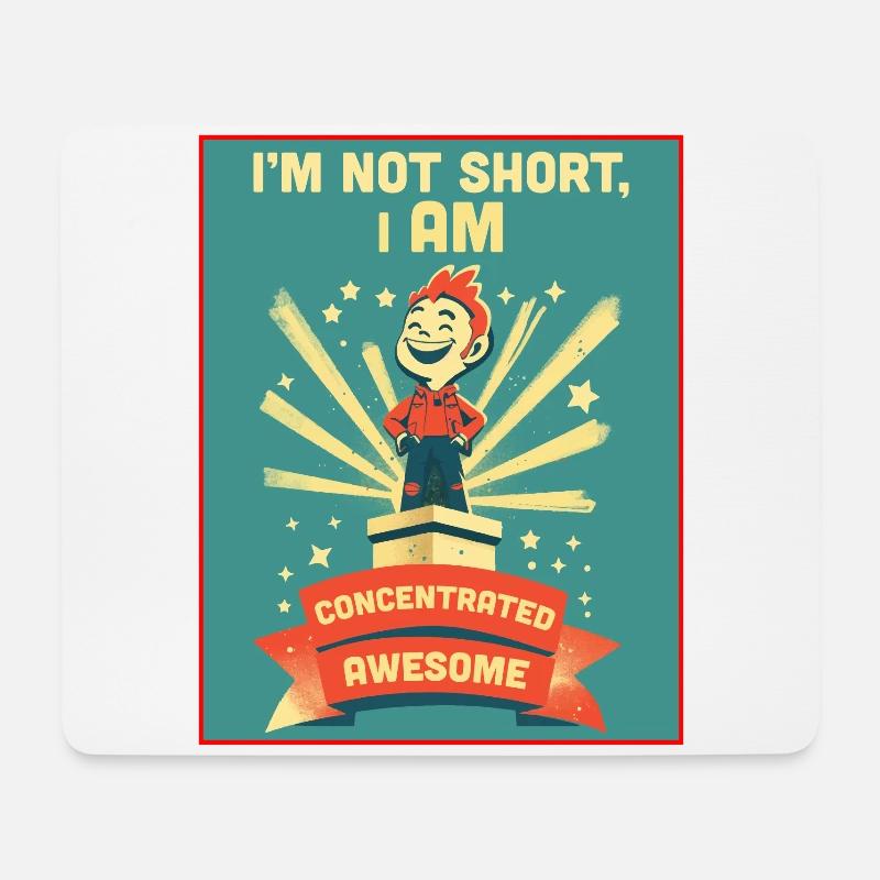 Funny Concentrated Awesome Short People Joke - Mouse Pad (horizontal) - white