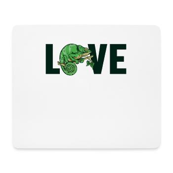 Panthère d’amour voilée Chamaeleonidae amant caméléon - Tapis de souris (format paysage) - blanc - Devant