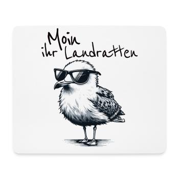 Moin ihr Landratten Lustiger Möwe Spruch - Mousepad (Querformat) - Weiß - Vorne