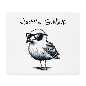 Watt’n Schlick Drôle de randonnée dans la vasière dicton de mouette - Tapis de souris (format paysage) - blanc - Devant