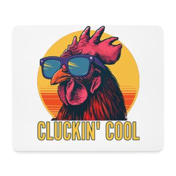 Cluckin' Cool Chicken Dans Des Lunettes De Soleil Collecte D’oeufs - Tapis de souris (format paysage) - blanc - Devant