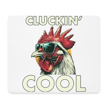 Cluckin' Cool White Poulet dans des lunettes de soleil Oeuf - Tapis de souris (format paysage) - blanc - Devant