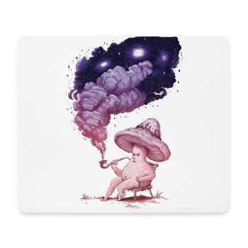 Personne champignon fantaisiste avec fumée cosmique - Tapis de souris (format paysage) - blanc - Devant