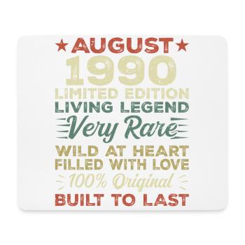 August 1990 - Gift idea for August 1990 - 1990 - Mouse Pad (horizontal) - white - Front
