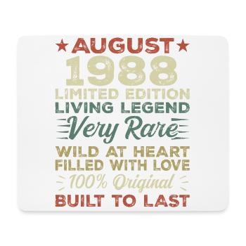 August 1988 - Geschenkidee Für August 1988 - 1988 - Mousepad (Querformat) - Weiß - Vorne