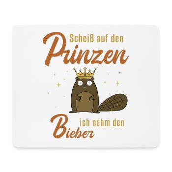 Ich nehm den Bieber North American Eurasian Beaver - Mouse Pad (horizontal) - white - Front