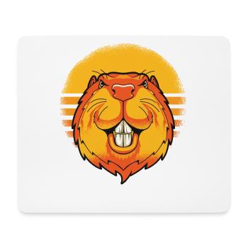 Retro Nordamerikanische Eurasische Castor Canadensis - Mousepad (Querformat) - Weiß - Vorne